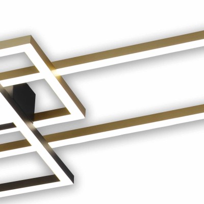 COD. 3187 PLAFÓN LED ACERO Y ALUMINIO PINTADO NEGRO Y DORADO 2