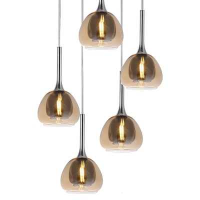 COD. 3056 LAMPARA 5L ACERO CROMADO 2