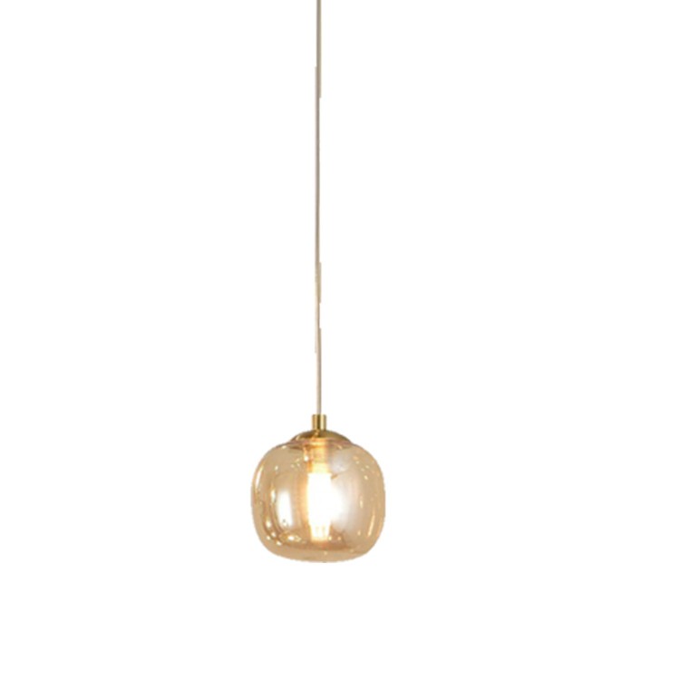 CODE 3242 SUSPENSION 1L FER ABAT-JOUR AMBRE Ø10CM