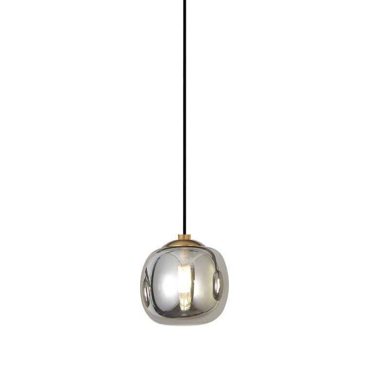 COD.3196 COLGANTE 1L HIERRO TULIPA FUMÉ Ø15CM