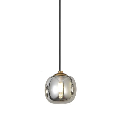 COD.3197 PENDENTE 1L HIERRO TULIPA FUMÉ Ø12CM 2