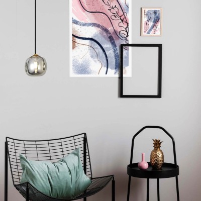 COD.3197 SUSPENSION  1L HIERRO TULIPA FUMÉ Ø12CM