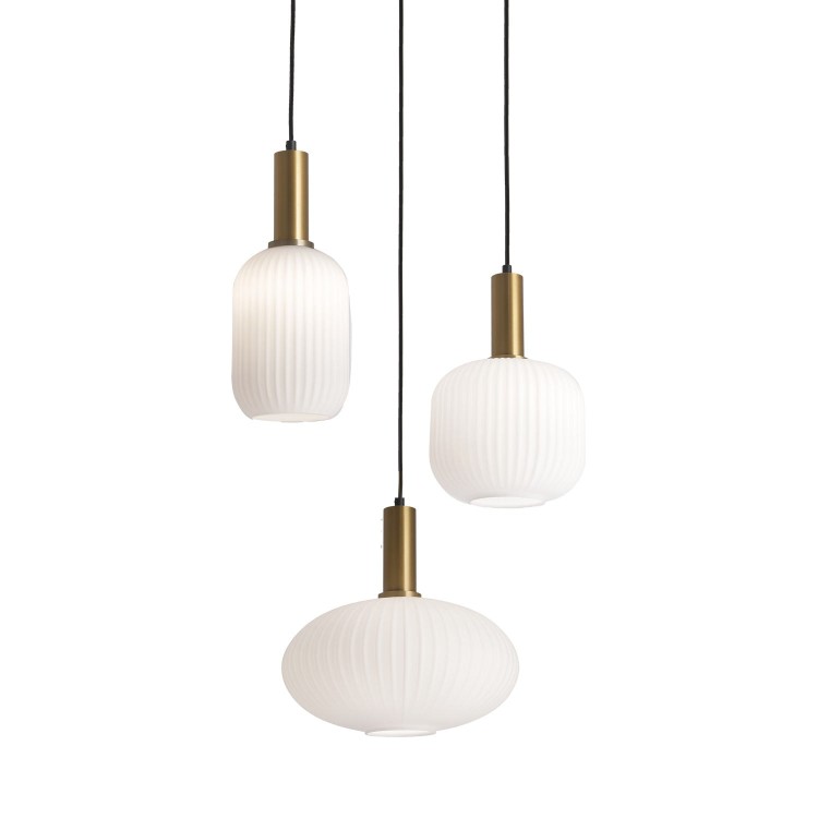 CODICE 9036 LAMPADA IN ACCIAIO A 3 LUCI CON FINITURA ORO