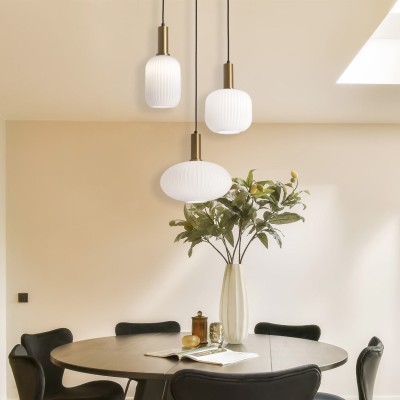 CODE 9036 LAMPE 3 LUMIÈRES ACIER FINI DORÉ