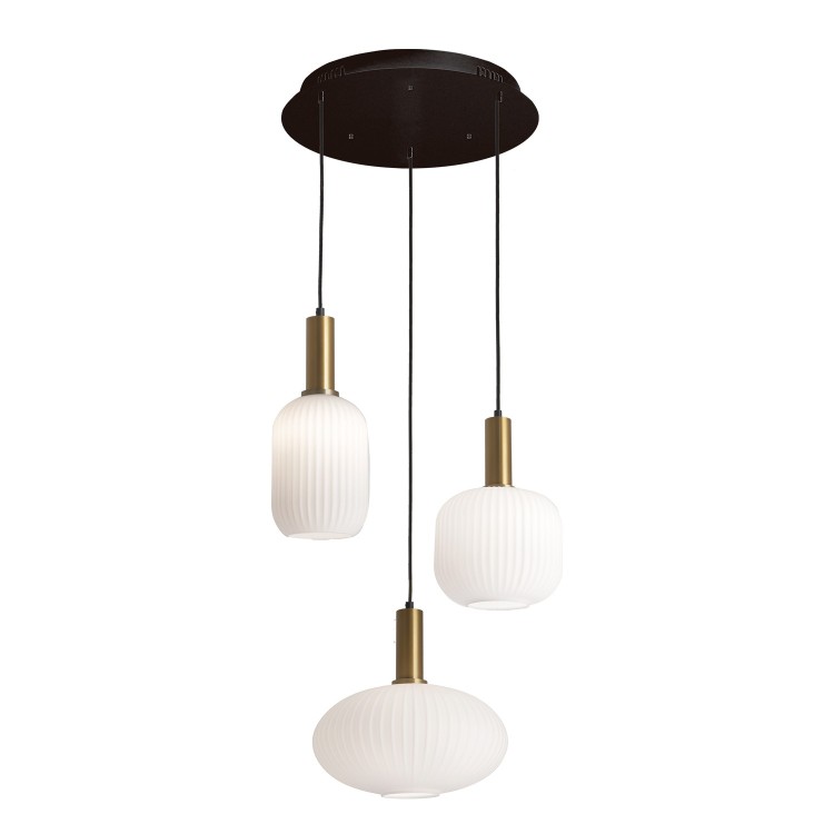 CODICE 9036 LAMPADA IN ACCIAIO A 3 LUCI CON FINITURA ORO