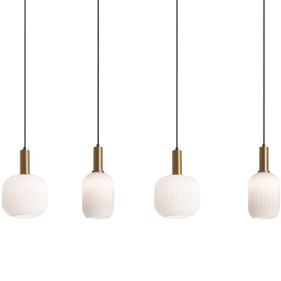 CODIGO 9037 LAMPARA 4LUCES ACERO ACABADO DORADO 2