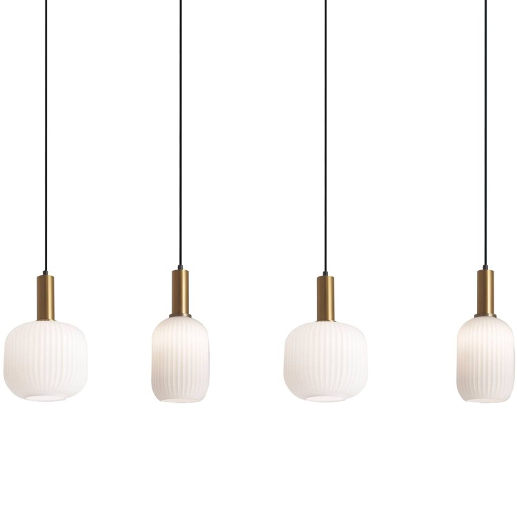 CODE 9037 LAMPE À 4 LUMIÈRES ACIER FINI DORÉ