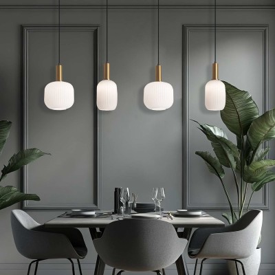 CODIGO 9037 LAMPARA 4LUCES ACERO ACABADO DORADO