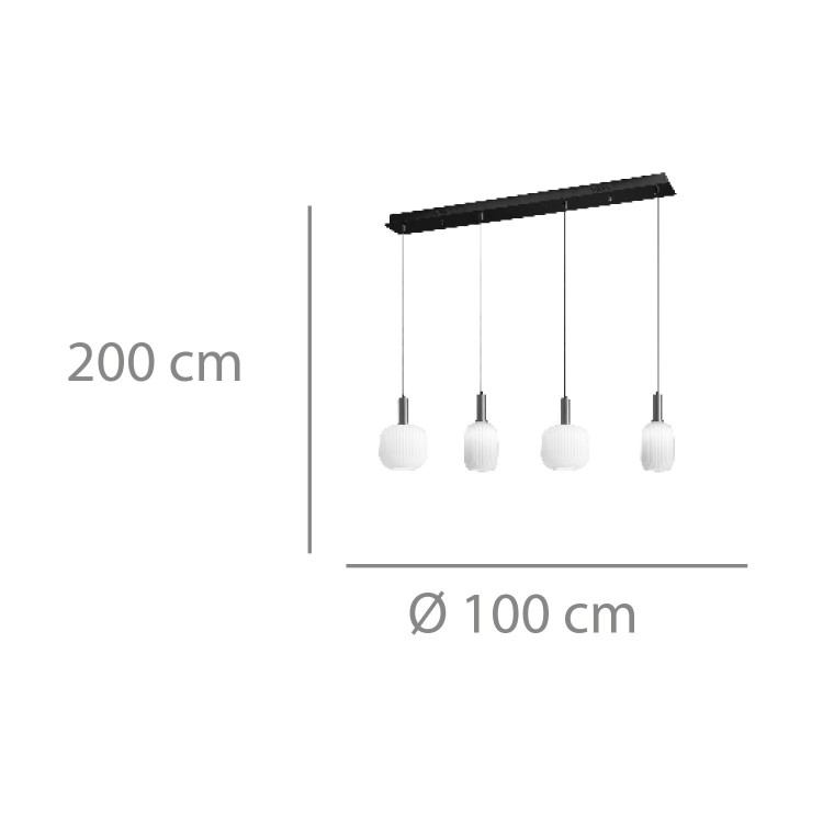 CODE 9037 4-flammige Stahllampe mit Goldoberfläche