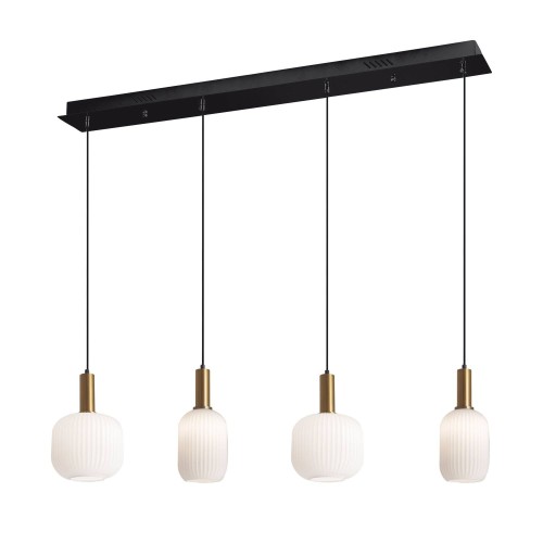 CODIGO 9037 LAMPARA 4LUCES ACERO ACABADO DORADO