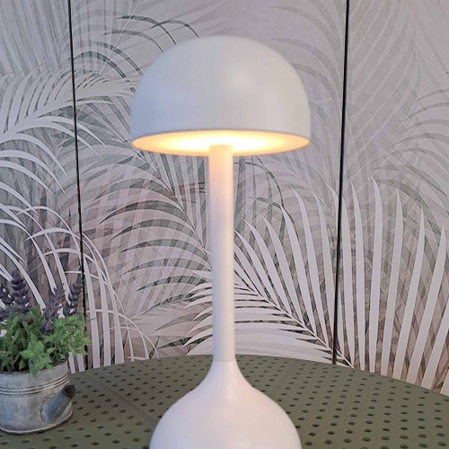 Cód. 3280-Lámpara de mesa sin cable acero pintado blanco