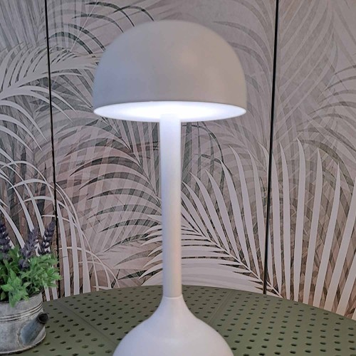 Cód. 3280-Lámpara de mesa sin cable acero pintado blanco