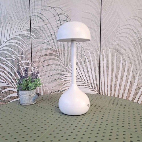 Cód. 3280-Lámpara de mesa sin cable acero pintado blanco