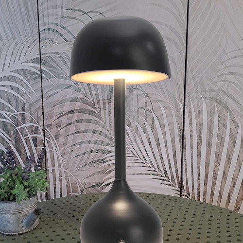 Codice. 3281-Lampa da tavolo senza filo di acciaio dipinto in nero