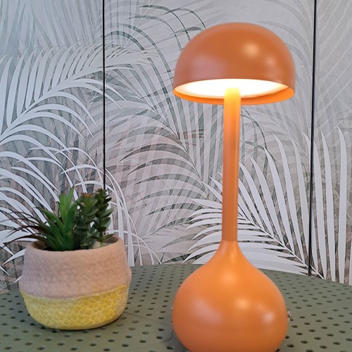 Codice. 3282-Lampa da tavolo senza fili di acciaio verniciato terracotta