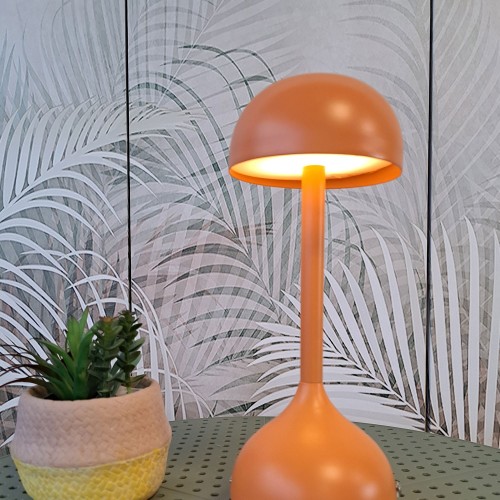 Codice. 3282-Lampa da tavolo senza fili di acciaio verniciato terracotta