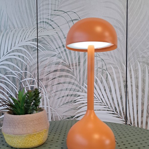 Codice. 3282-Lampa da tavolo senza fili di acciaio verniciato terracotta