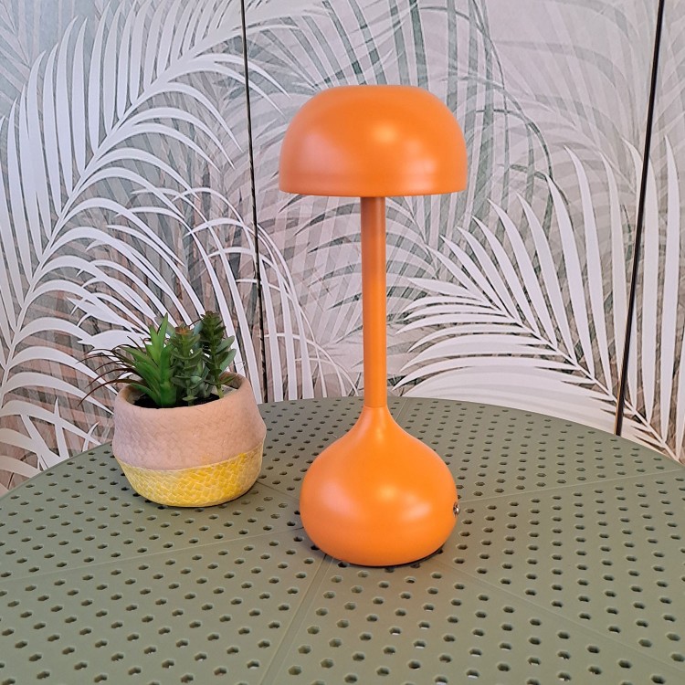 Cód. 3282-Lámpara de mesa sin cable acero pintado terracota