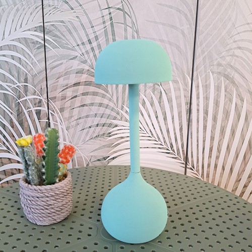 Codice 3283 - Lampada da tavolo senza fili, acciaio verniciato acquamarina