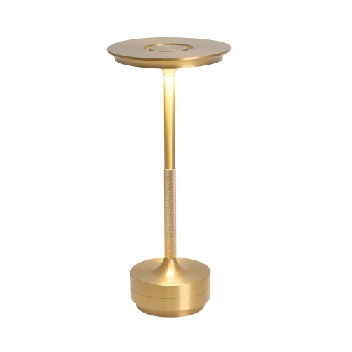 Codice. 3287-Lampa da tavolo senza fili di acciaio verniciato in oro