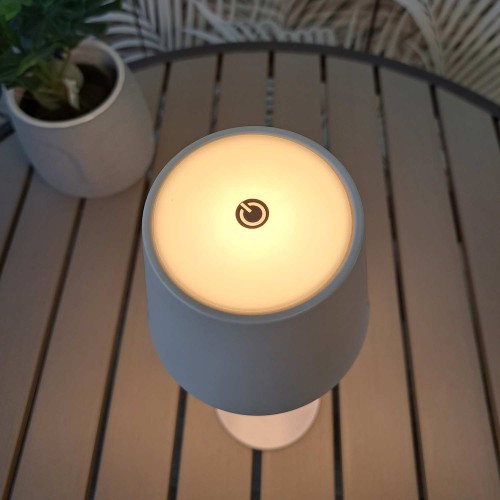Codice. 3288-Lampa da tavolo senza fili di acciaio bianco