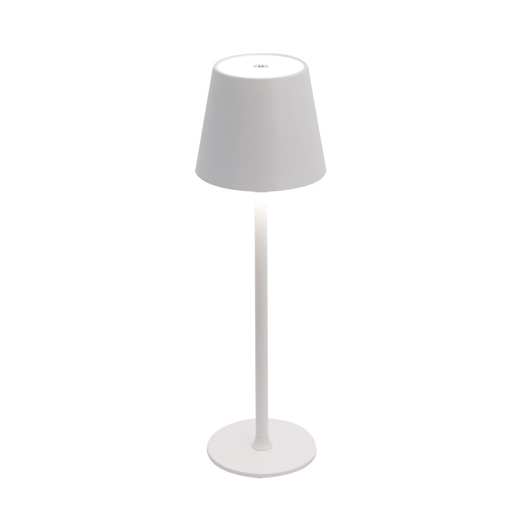 Code 3288 - Lampe de table sans fil, acier peint en blanc