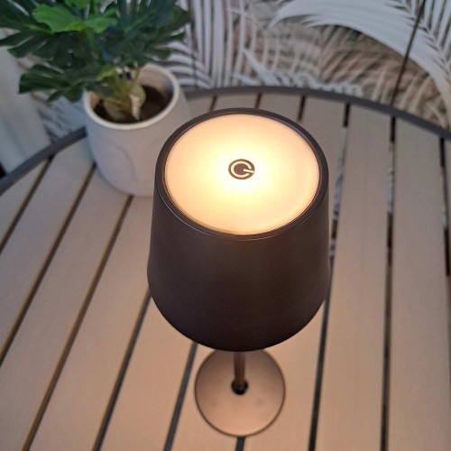 COD.3289 LAMPADA DA TAVOLO SENZA CAVO ACCIAIO VERNICIATO NERO 229LM