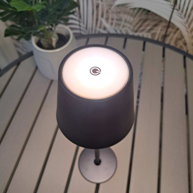 COD.3289 LAMPE DE TABLE SANS FIL ACIER PEINT EN NOIR 229LM