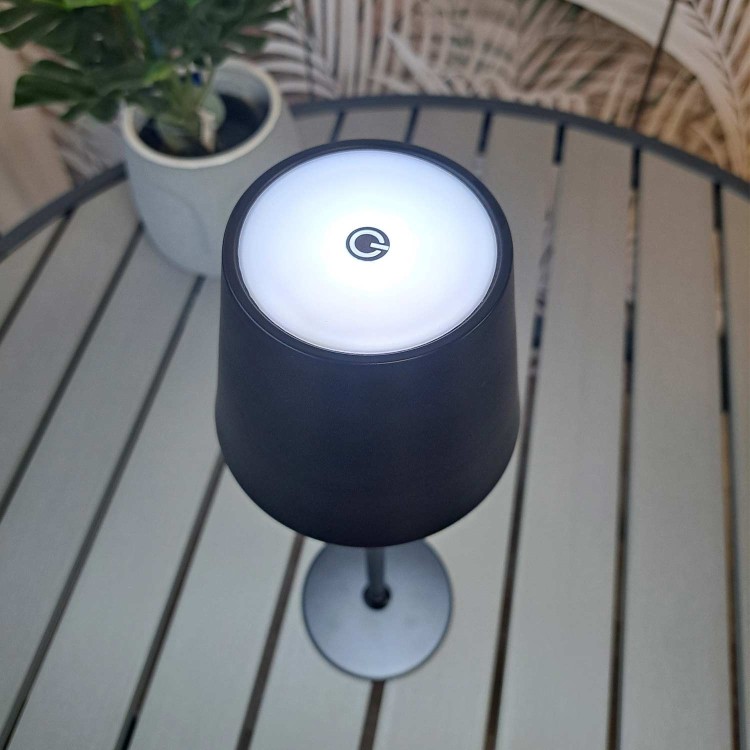 COD.3289 LAMPADA DA TAVOLO SENZA FILI ACCIAIO VERNICIATO NERO 229LM