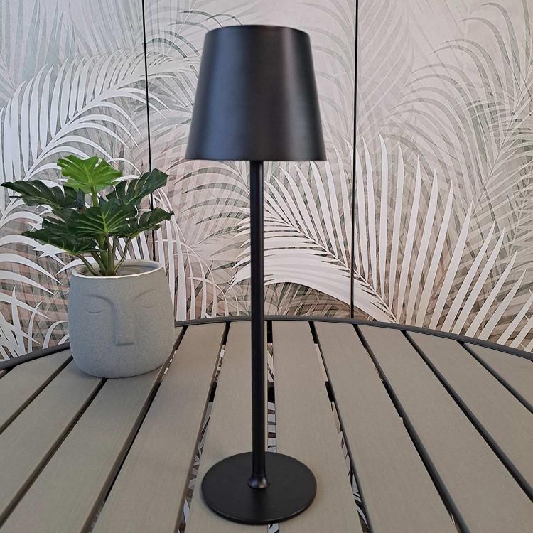 COD.3289 LAMPE DE TABLE SANS FIL ACIER PEINT EN NOIR 229LM