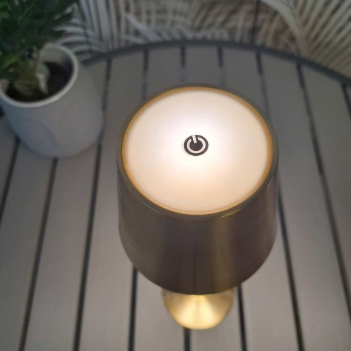 Codice. 3290-Lampa da tavolo senza fili di acciaio placcato oro