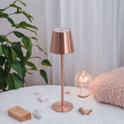 Codice. 3290-Lampa da tavolo senza fili di acciaio di colore rosa