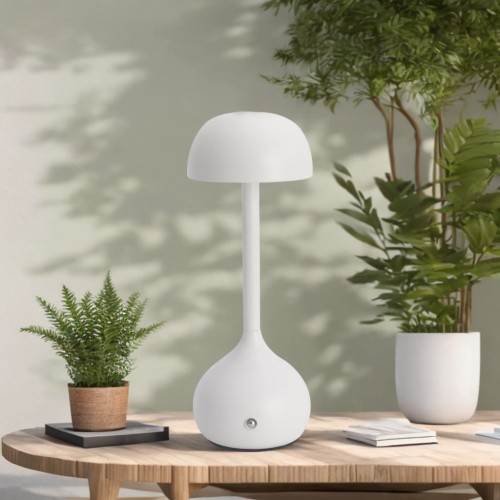 Cód. 3280-Lámpara de mesa sin cable acero pintado blanco