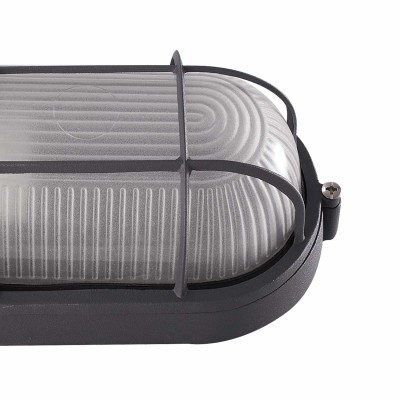 COD.45370 APLIQUE EXTERIOR 1X60W MODELO OVAL COM GRADE ANTRACITE 2