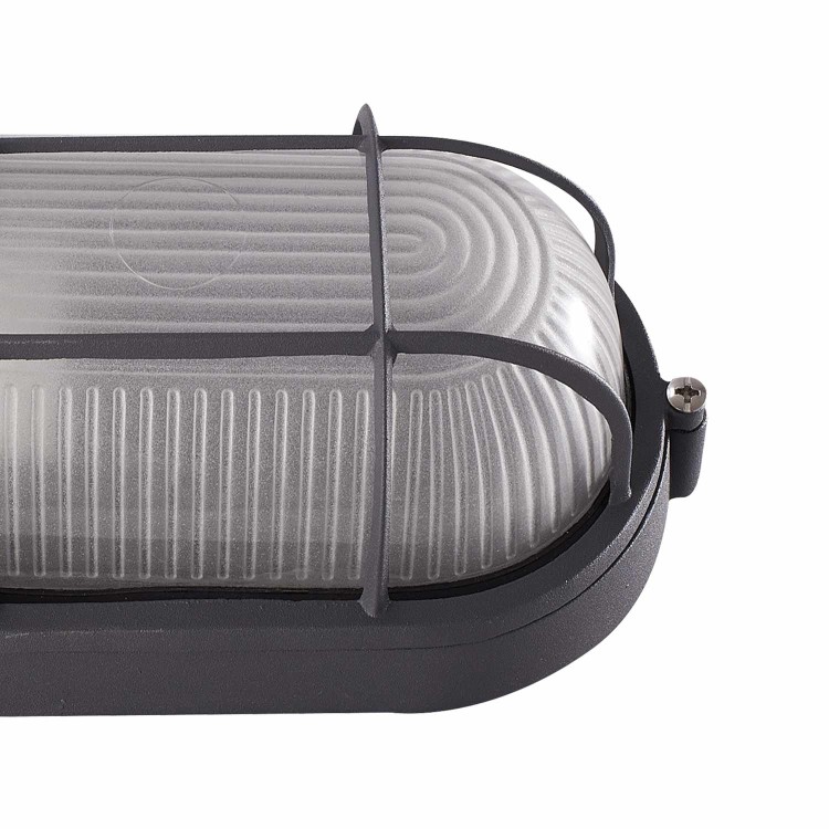 COD.45370 APLIQUE EXTERIOR 1X60W MODELO OVAL CON REJILLA ANTRACITA