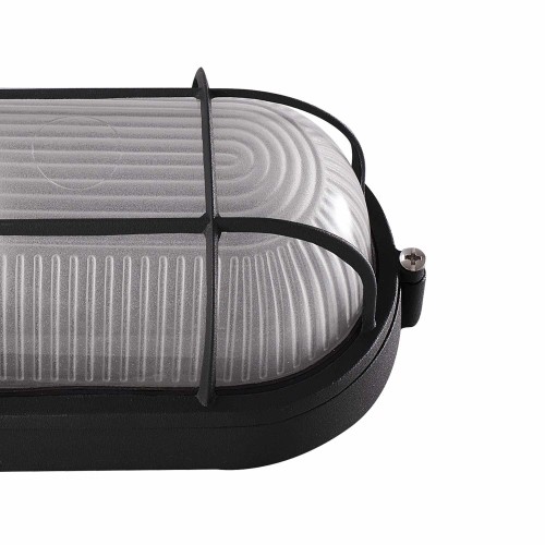 COD.45360 APLIQUE EXTERIOR 1X60W MODELO OVAL COM GRADE PRETO