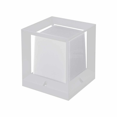 COD.45240 SOBREMURO EXTERIOR 1X100W MODELO PANAMÁ COLOR BLANCO 16X18,5CM