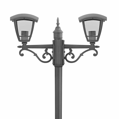 COD.45890 LAMPIONE DA GIARDINO 2M A PALO 2X60W MODELLO VICTORIA 2