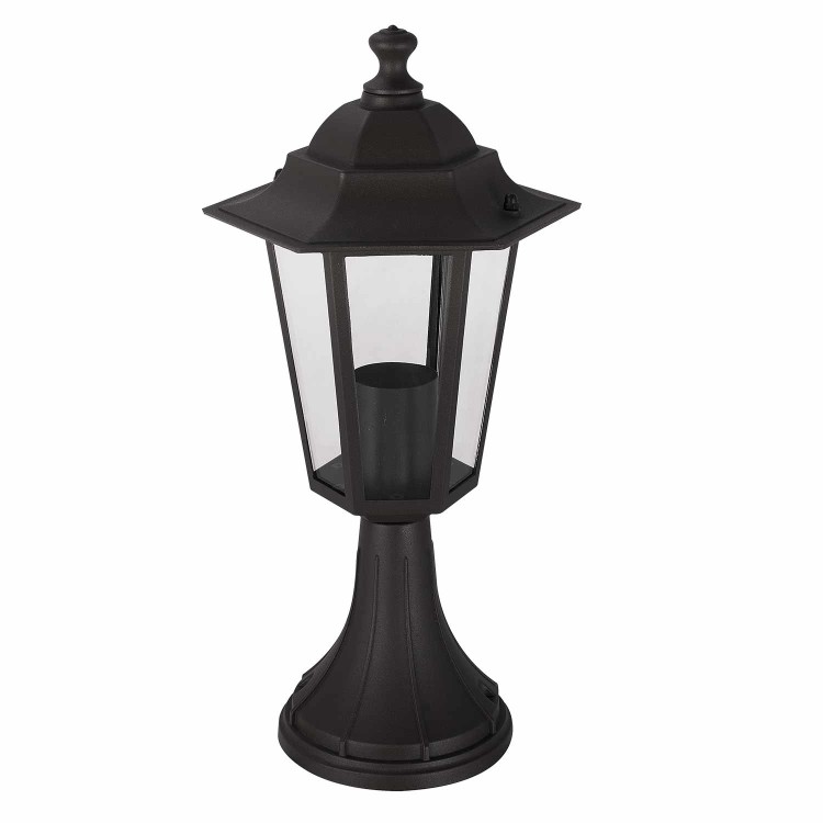COD.45510 SOBREMURO EXTERIOR 1X60W MODELO HEXAGONAL COR PRETA