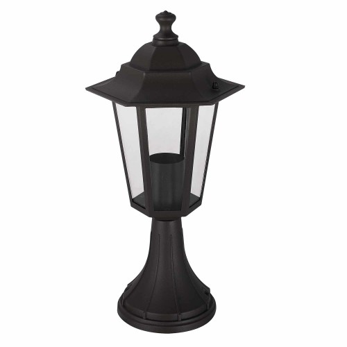 COD.45510 SOBREMURO EXTERIOR 1X60W MODELO HEXAGONAL COR PRETA