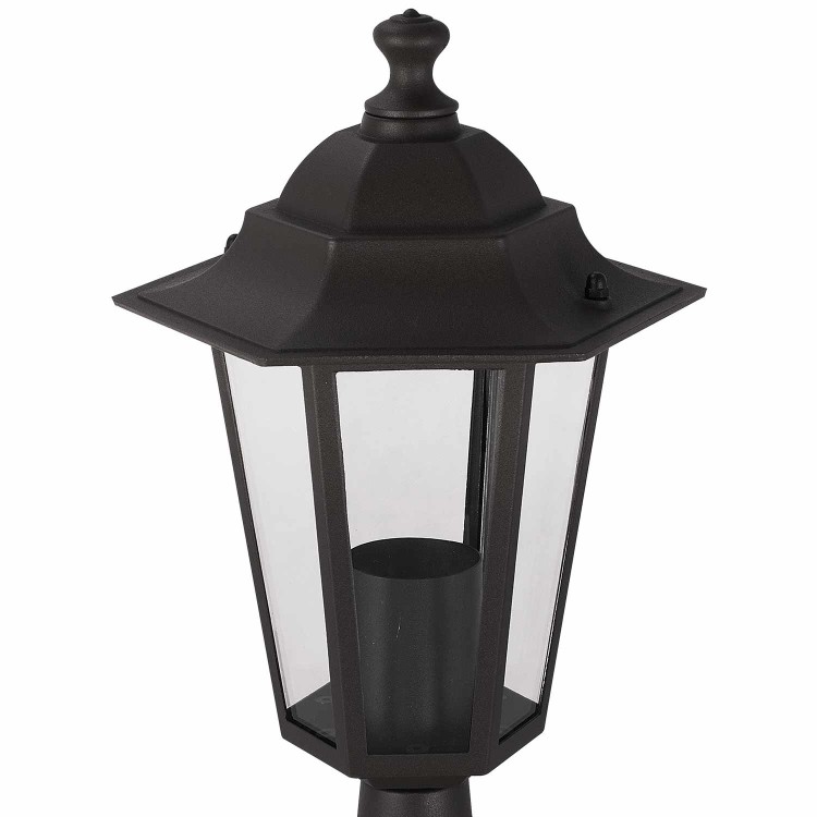 COD.45510 SOBREMURO EXTERIOR 1X60W MODELO HEXAGONAL COLOR NEGRO