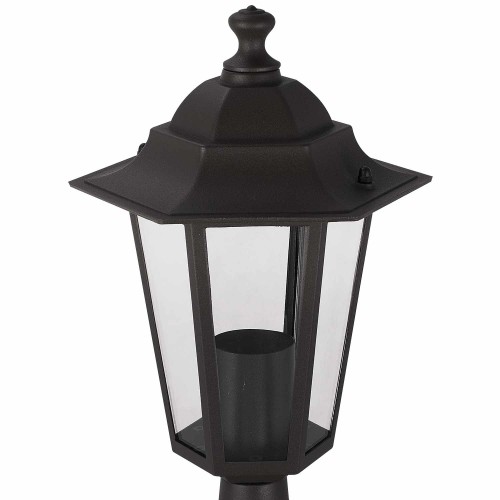 COD.45510 SOBREMURO EXTERIOR 1X60W MODELO HEXAGONAL COR PRETA