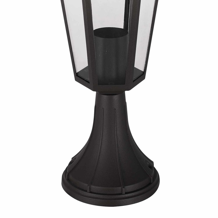 COD.45510 SOBREMURO EXTERIOR 1X60W MODELO HEXAGONAL COLOR NEGRO