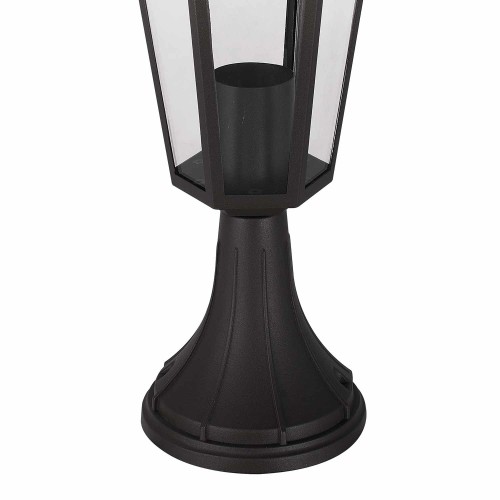 COD.45510 SOBREMURO EXTERIOR 1X60W MODELO HEXAGONAL COR PRETA