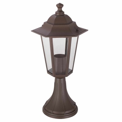 COD.45520 LAMPADA DA MURO ESTERNO 1X60W MODELLO ESAGONALE COLORE MARRONE