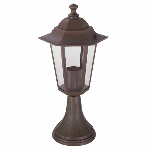 COD.45520 SOBREMURO EXTERIOR 1X60W MODELO HEXAGONAL COR MARROM