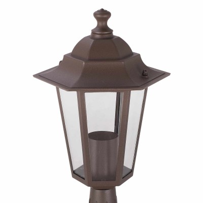 COD.45520 LAMPE DE MUR D’EXTÉRIEUR 1X60W MODÈLE HEXAGONAL COULEUR MARRON 2