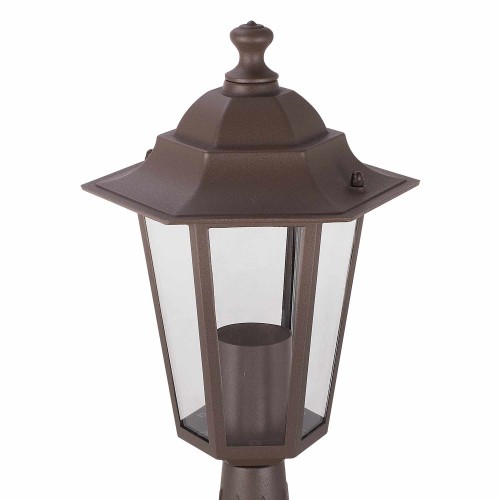 COD.45520 SOBREMURO EXTERIOR 1X60W MODELO HEXAGONAL COR MARROM