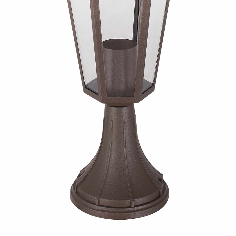 COD.45520 SOBREMURO EXTERIOR 1X60W MODELO HEXAGONAL COLOR MARRÓN