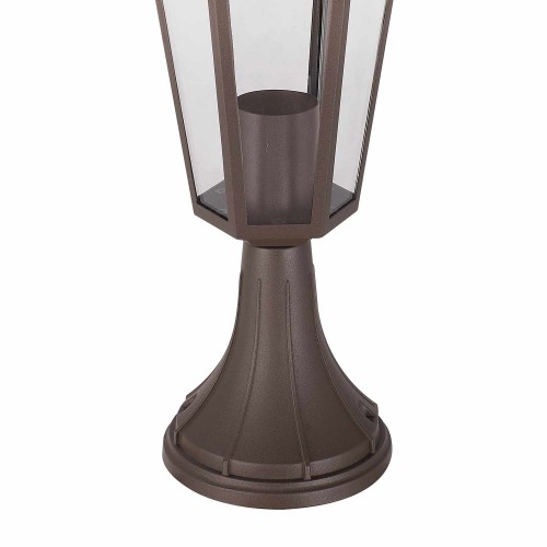 COD.45520 SOBREMURO EXTERIOR 1X60W MODELO HEXAGONAL COR MARROM